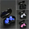 Soft Swimming Earplugs Nose Clip Case Protective Waterproof Noise Prevention Ear Plug Adult Children Silicone Swim Dive Supplies 2
