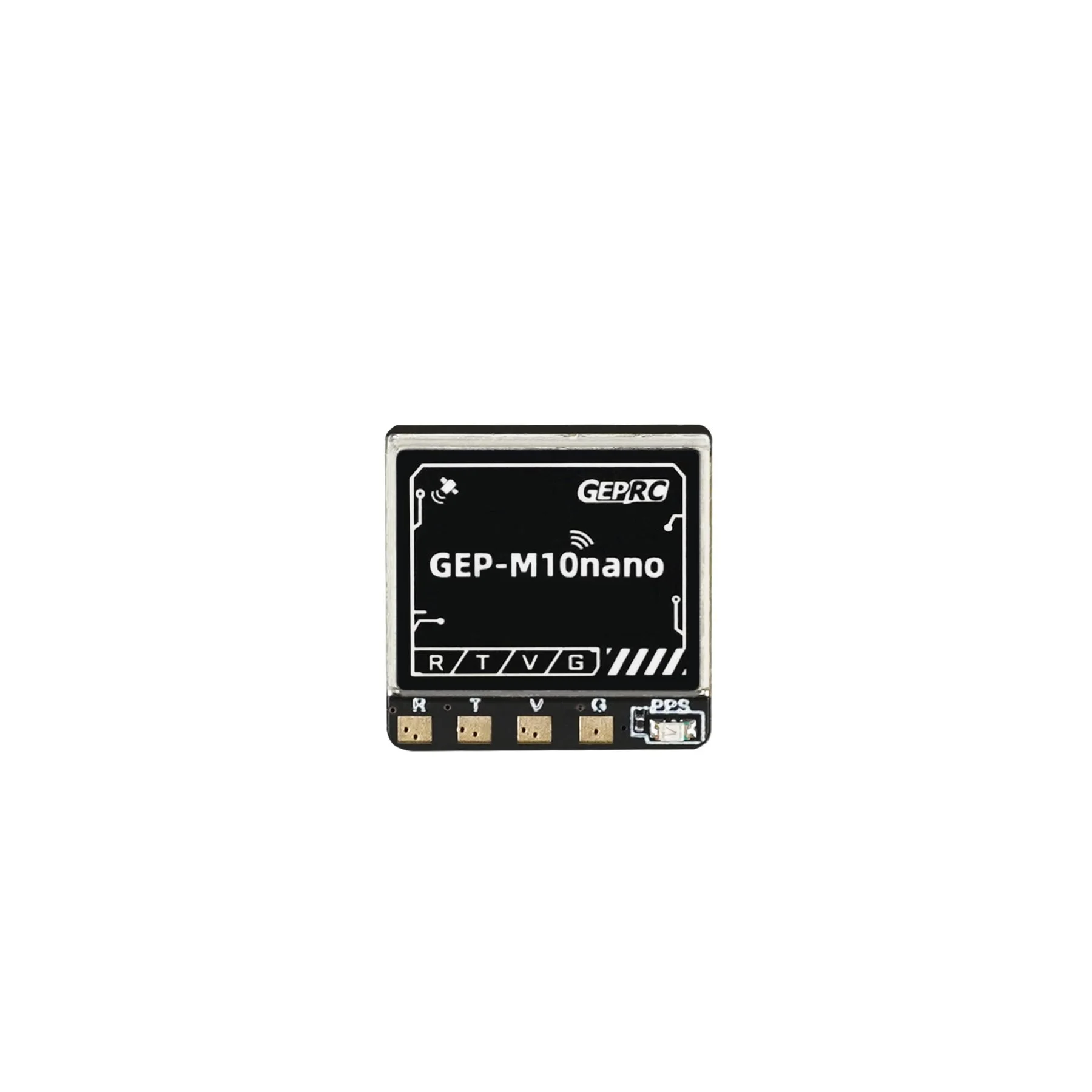 Module GPS GEP-M10 installé sur un drone agricole, haute précision et fiabilité, survolant un champ de blé.