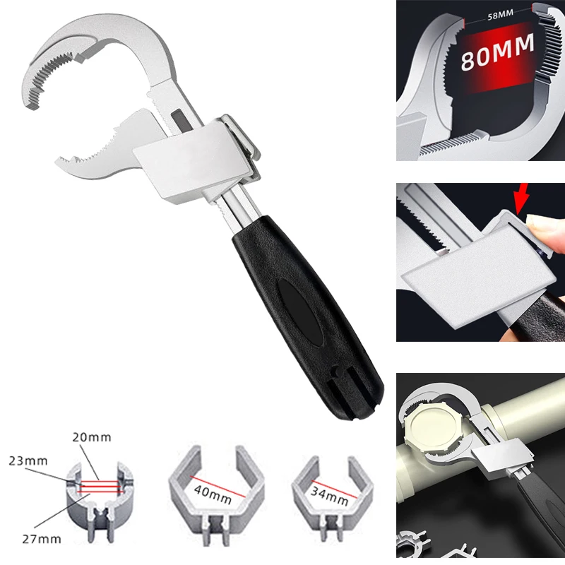 Faucet-Wrench-Universal-Spanner-Multifunctional-Wrench-Set-Hand-Tools-Bath-Aluminium-Alloy-Open ...
