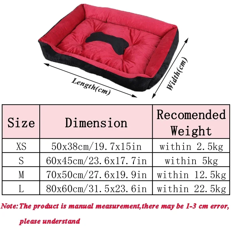 Letto per cani quadrato traspirante per cuscino per cani di grandi dimensioni Letto per gatti per dormire antiscivolo Letto per cani addensato caldo invernale Tappetino per gatti morbido Casetta per animali domestici - immagine 6