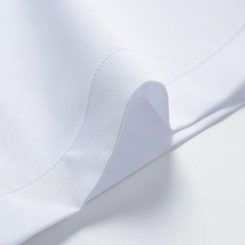 Men's Regular-fit Shirts Short Sleeve Stretch Easy Care Formal Business Blue Office Working Wear No Iron Solid Social Dress Tops 6