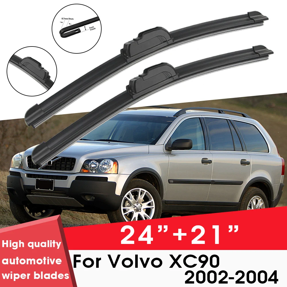 

Car Wiper Blade Blades For Volvo XC90 2002-2004 24"+21"Windshield Windscreen Clean Naturl Rubber Cars Wipers Accessories