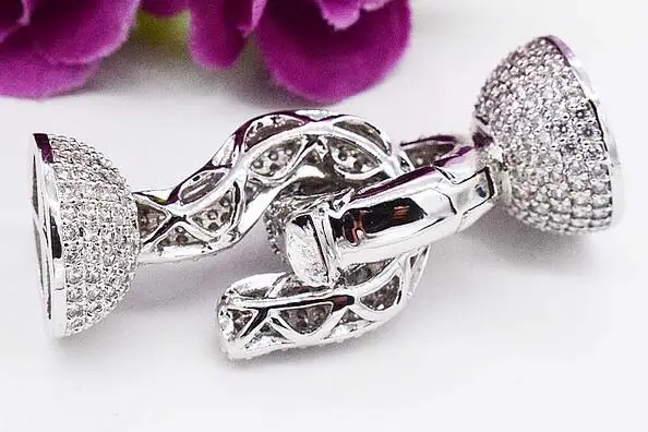 free shipping 8 rows  Jewelry 3-4mm  natural south sea white pearl necklace bracelet micro inlay zircon crystal