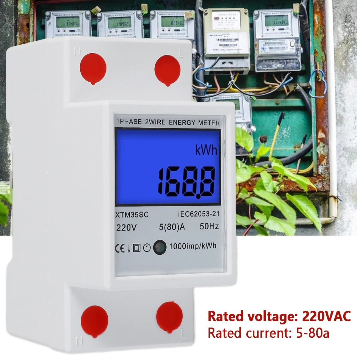 Compteur d nergie num rique monophas 50Hz moniteur d utilisation d 