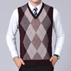 2025 New Fashion Brand Sweater For Mens Pullovers plaid Slim Fit Jumpers Knitred Vest Autumn Korean Style  Casual Men Clothes 3