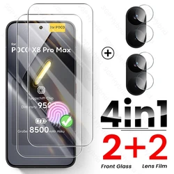 Multi - Function Protective Glass with Case & Camera Screen Protector for Poco X8 Pro 5G (4In1 2Front 2Lens)