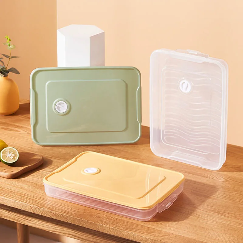 Kitchen Organizer Dumpling Box With Lid Refrigerator Keep Fresh Jiaozi Storage Box Transparent Dumpling Food Storage Container 6