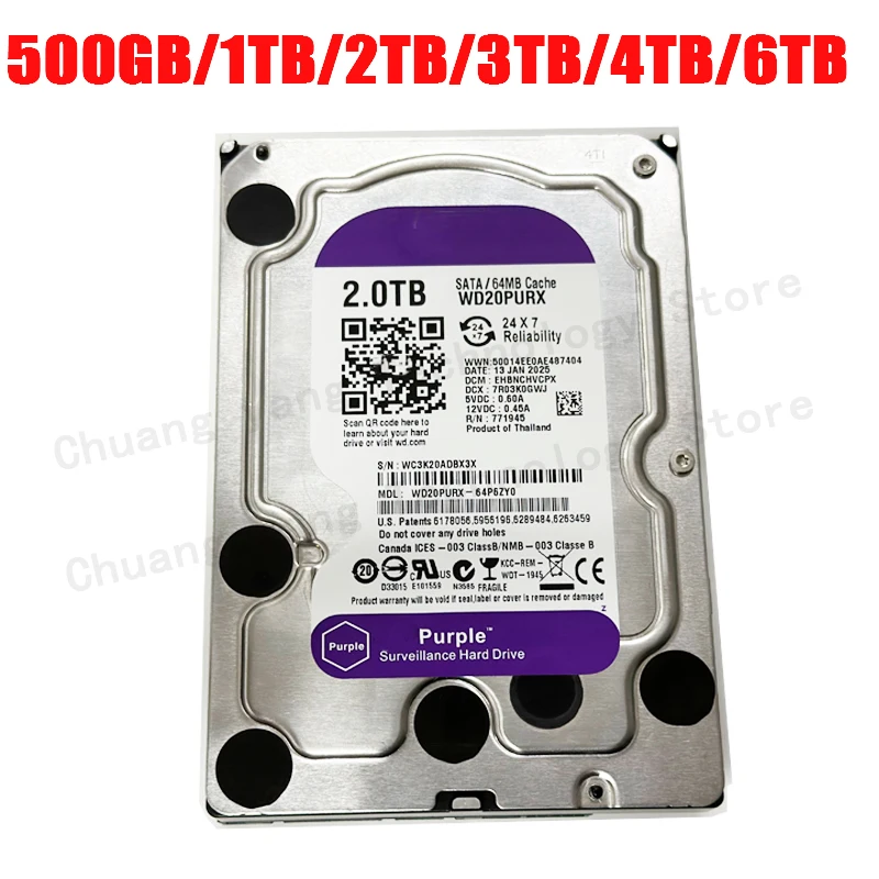 ForWDPurple4TB3TB2TBSurveillanceHDD64MCacheSATAIII6.0Gb/s3.5"forwd8tbInternalHardDrive1T500G6TBHDHarddisk-AliExpress502