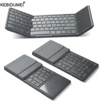 Folding Wireless Keyboard Bluetooth Rechargeable Keyboard Foldable Keyboard with Leather Case for iOS Android Windows