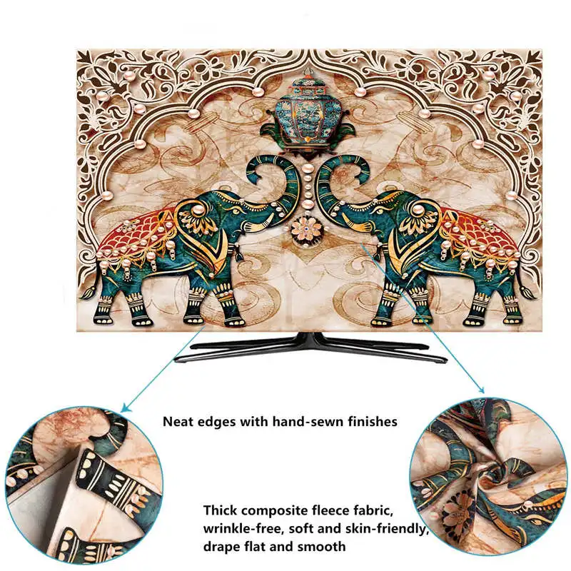 GoodTop TV Cover Dust Cover Soft Breathable Fabric Universal Flat Screen Dust Protector Exquisite Living Room Decorations outdoor tv cover tv cover