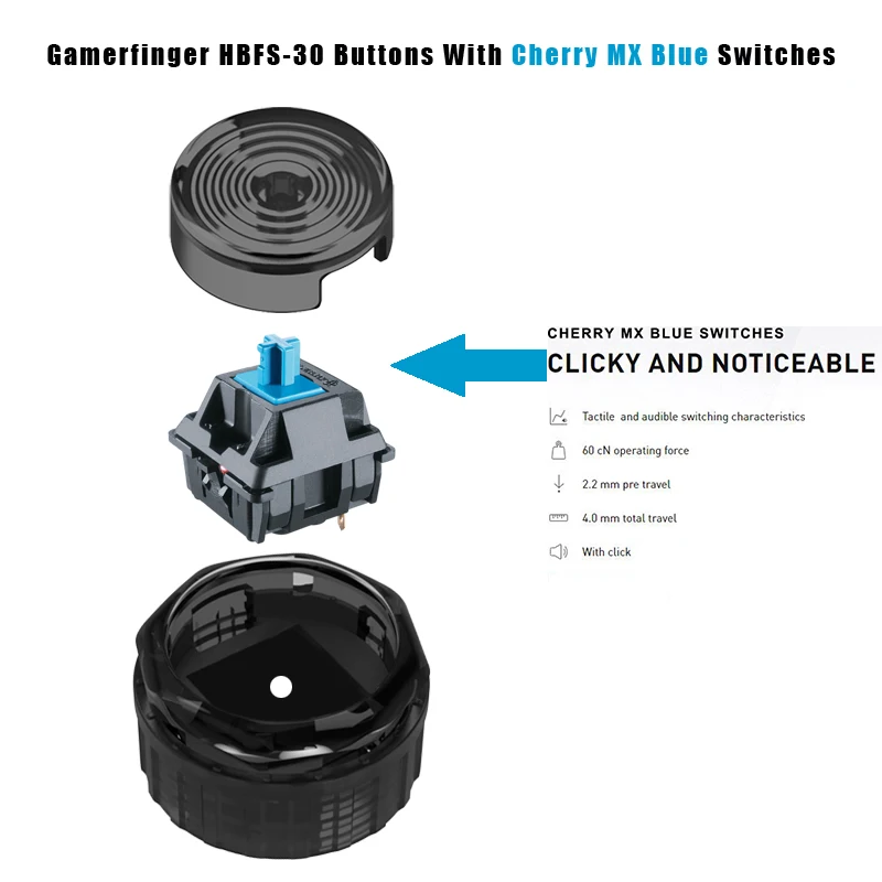 gamerfinger 30 φ Gamerfinger HBFS-30-G3-BUCKLE Black (30mm) Cherry MX Silver