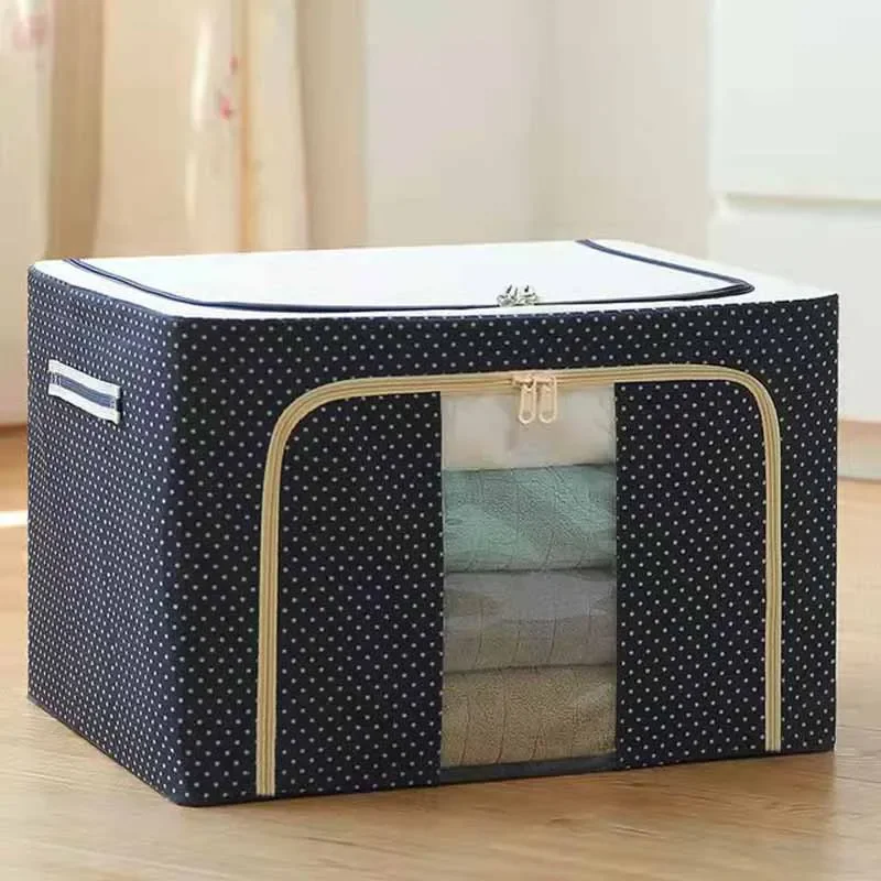 50*40*33cmHome folding storage box Oxford cloth finishing clothes quilt Baina box fabric large steel frame storage box 6