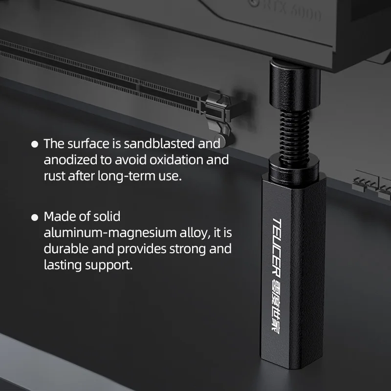 TEUCER VC18 Graphics Video Card Holder Steady Adjustable Telescopic Rotary Screw Aluminum Alloy Support Vertical PC GPU Bracket graphics card holder gpu stand gpu bracket