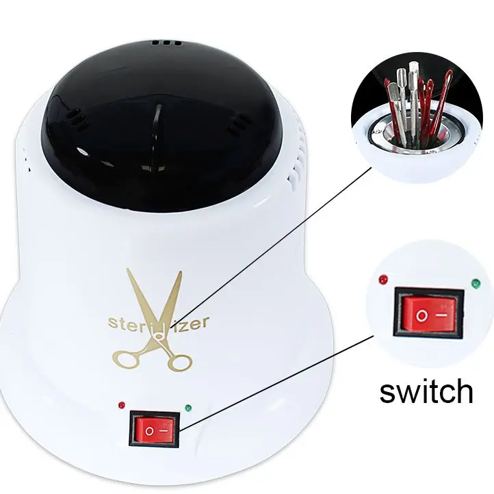 Glass Bead Nail Sterilizer Tools Cleaner Pot for Manicure Salon Nipper Machine Scissor Quartz Ball High Temperature Sterilizing