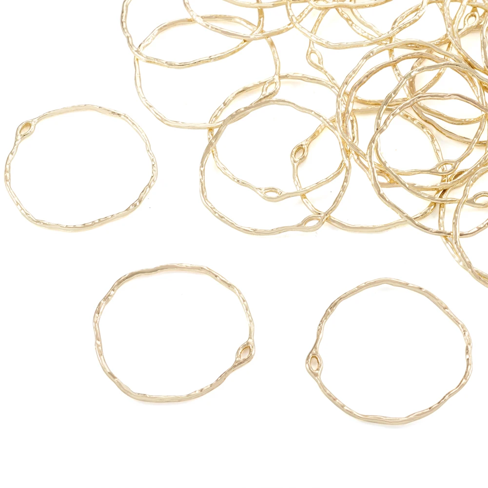 100Pcs Alloy Open Back Bezel Pendants Charms Heart Ring Drop Geometry Frame For DIY UV Epoxy Resin Pressed Flower Jewelry Making