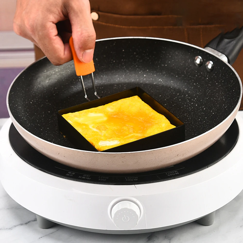 Stainless Steel Egg Fried Ring Non-stick Square Pancake Mold Muffins Omelet Maker Frying Egg Cooking Tool Kitchen Accessories egg beater