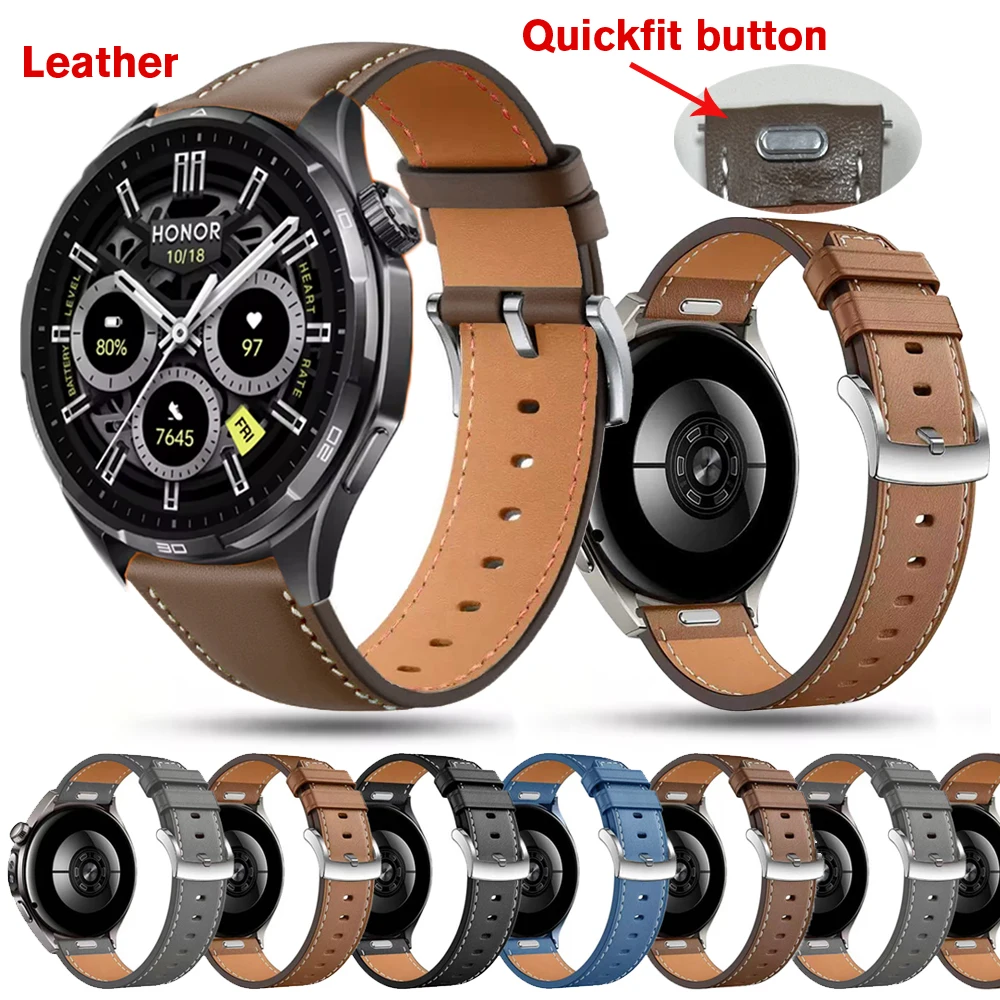Premium Leather Watchband – 22mm Strap with Quickfit Button Bracelet