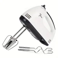 Electric Handheld Electric Egg Beater, Household Automatic Mixer, Egg White and Cream Beater, Mini 7-speed White 2