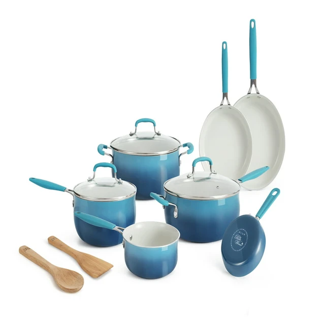 Cook's Essentials 12pc Porcelain Enamel Cookware Set 