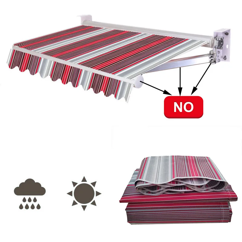 Fashion Stripes Size Replacement Fabric Heavy Duty Foldable Telescopic Canopy Outdoor Patio UV Block Shade Cloth