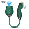 Powerful Dildo Rose Vibrators Adult Sex Toy Female G Spot Finger Wiggle Clitoris Nipple Clit Sucker Vacuum Stimulator for Women 1