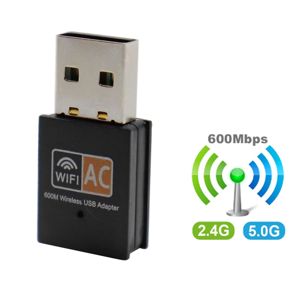 Adaptador Wifi USB de doble banda, tarjeta de inalámbrica, 600mbps, 2,4 GHz + 5GHz|Tarjetas de red| - AliExpress