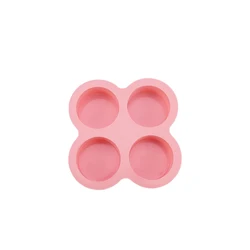 Round Silicone Nonstick Baking Mold for Air Fryer - 3 - Cavity Cupcake & Muffin Pan (Pink 4hole)