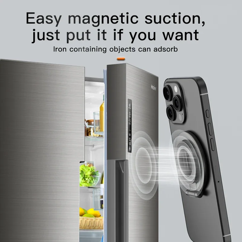 MagSafe Double Sided Magnetic Phone Ring Holder - Portable Folding Stand Accessory and Grip Bracket