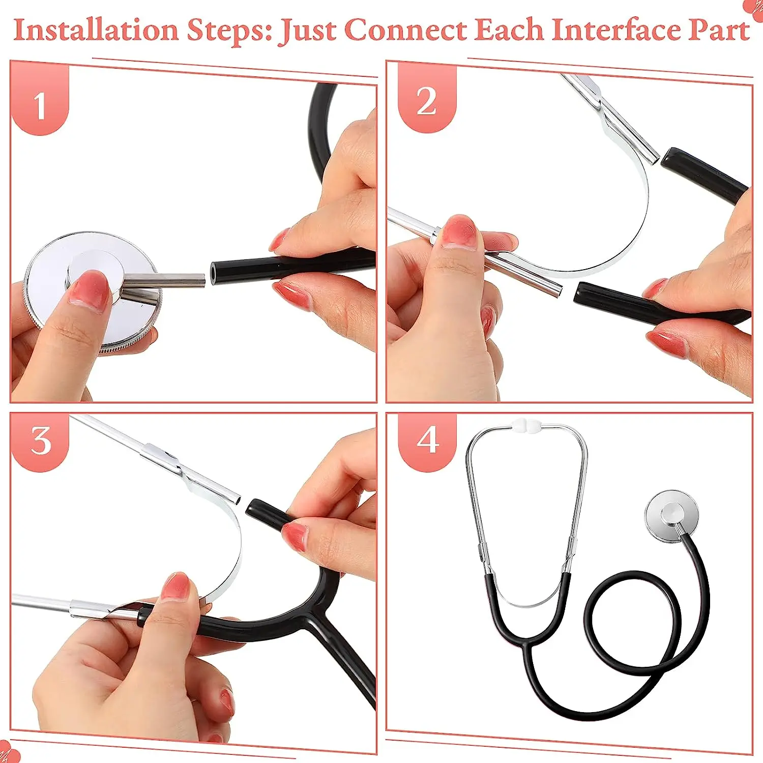 Kids Stethoscope Toy Working Nursing Real Stethoscope Doctor Kit for Kids Role Play Pretend Game Doctor Nurse Costume Accessory 5