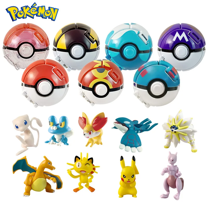 1Pc Pokeball + 1pc Grátis Aleatório Pokemon Figuras Dentro 1:1 Anime Action  & Toy Figuras Presente de Natal para As Crianças - AliExpress