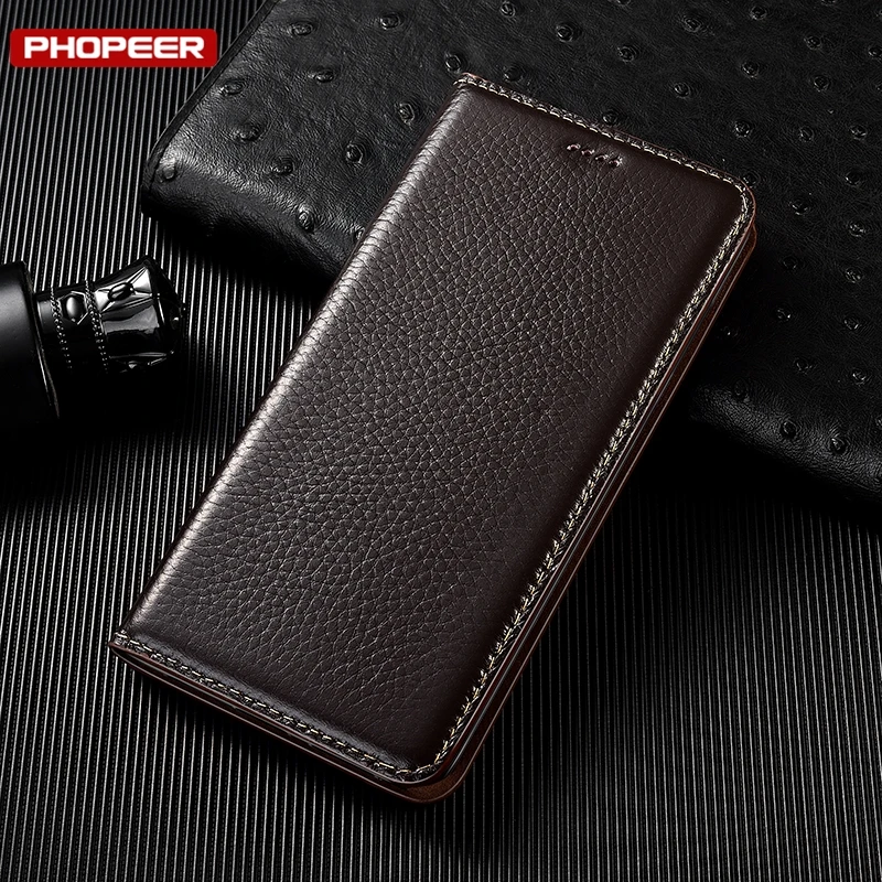 Premium Genuine Leather Flip Wallet Phone Cover