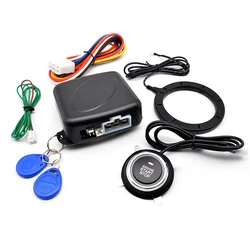 Anti-theft System Auto Car Alarm Start Stop Engine Starline Push Button RFID Lock Ignition Switch Keyless Entry System Starter