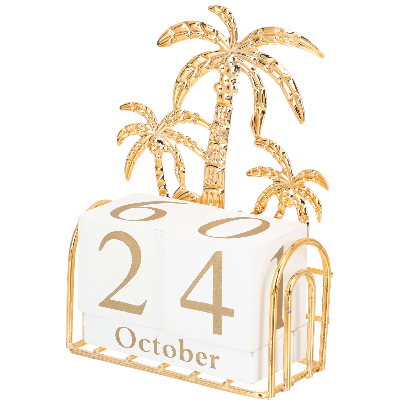 

Calendar Decoration Wooden Block Turtle Leaf Christmas Decorations Wrought Iron for Home Office Digital