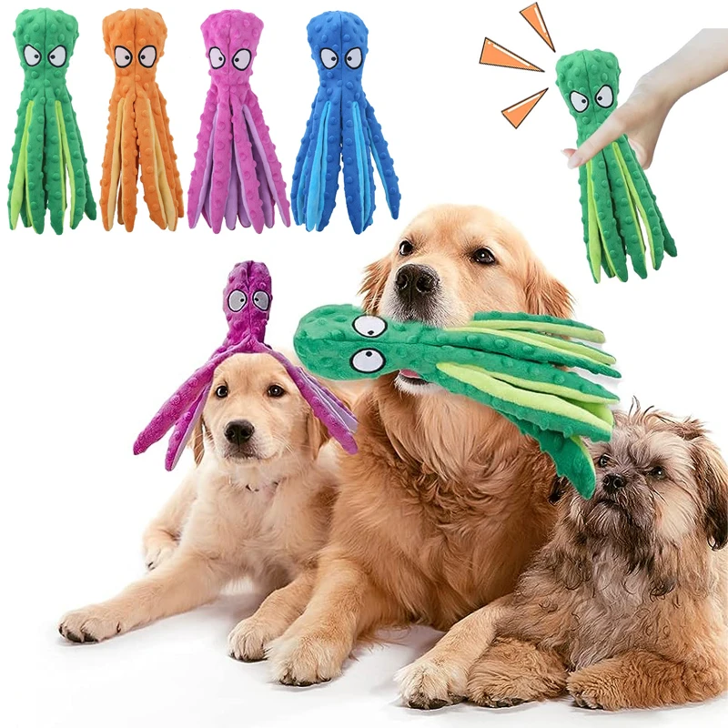 PetDogPlushToySoundOctopusToysForSmallMediumLargeDogsAnti