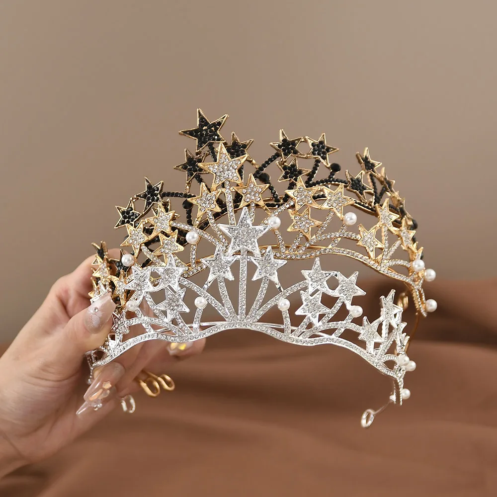 Bride Crown Headdress Wedding Dress Accessories Little Princess Eighteenth Birthday Five-pointed Star Crown Hair Accessories - 2