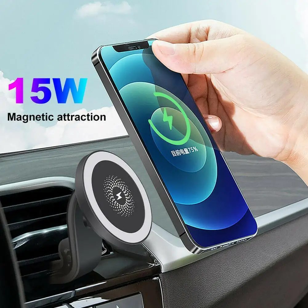 mobile phone holder 15W Mag Safe Car Mount Holder Wireless Charger for iPhone 12 13 Pro MAX MINI Adsorption mobile Phone Charging Mobile Bracket phone holder for desk