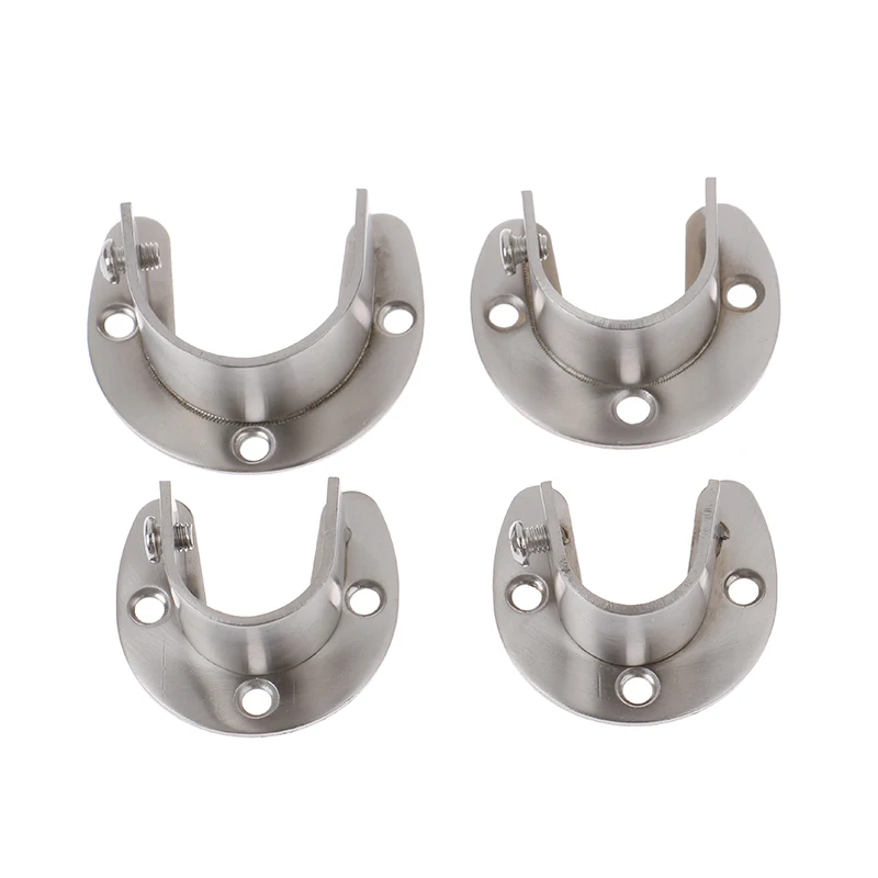 19/22/25/32mm Wardrobe Bracket Stainless Steel Rod Socket Flange Rod Holder wardrobe bracket