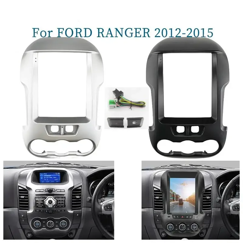 

9.7 Inch 2 Din Car Radio Fascias For FORD RANGER 2012-2015 Tesla Style Multimedia Frame Video Player Navigation DVD Panel Trim