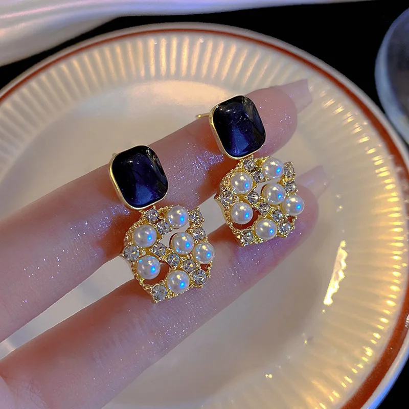 Pendientes De Tuerca De Diamantes De Imitación Cuadrados De 6 Mm De Tanzanita, Pendientes