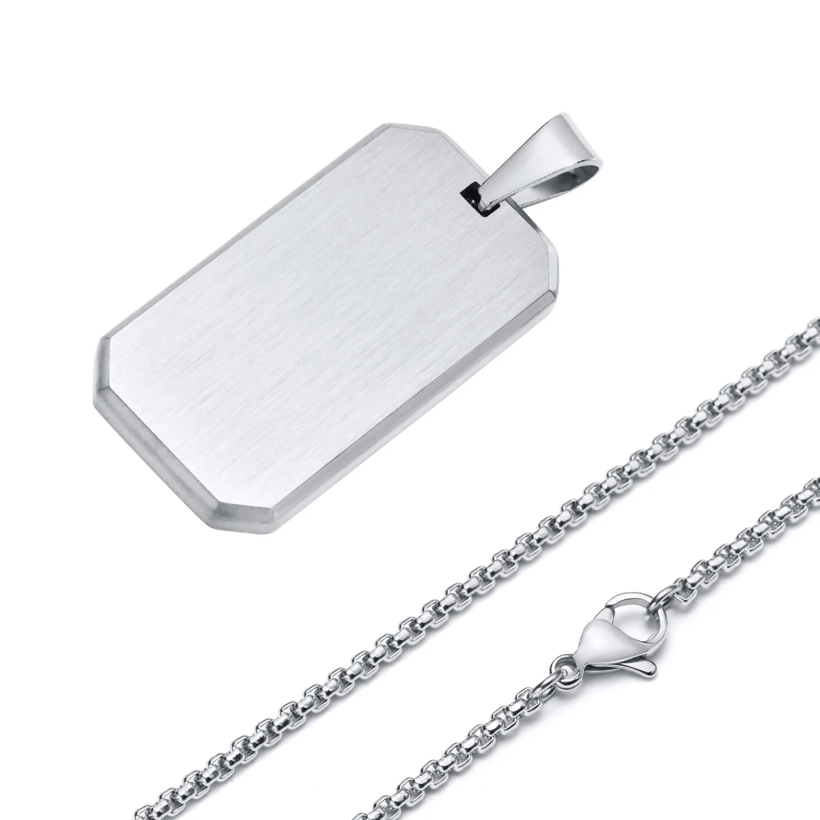 Cool Iced Out Dog Tag Necklace for Men, 18K PVD Gold Color