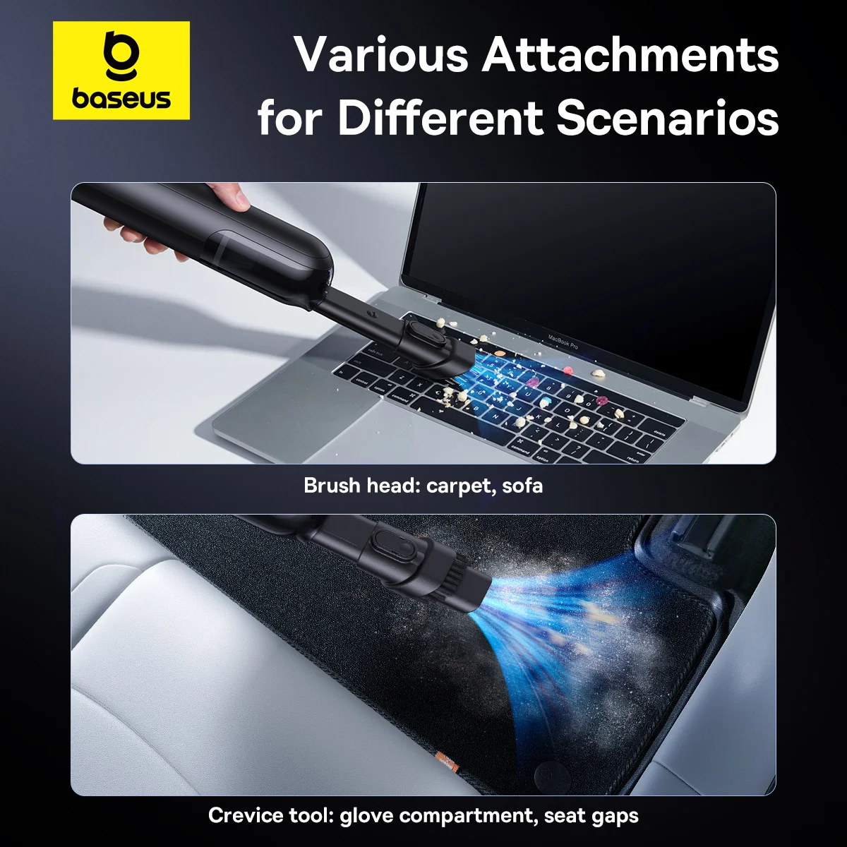 Vacuum Cleaner Handheld Vacuum Cleaner Wireless Vacuum Cleaner Portable Vacuum Cleaner Baseus A0 Pro Car Vacuum Cleaner 4000Pa Portable Wireless 2 in 1 Vacuum Cleaner For Car Laptop Home Strong Suction Auto Cleaning