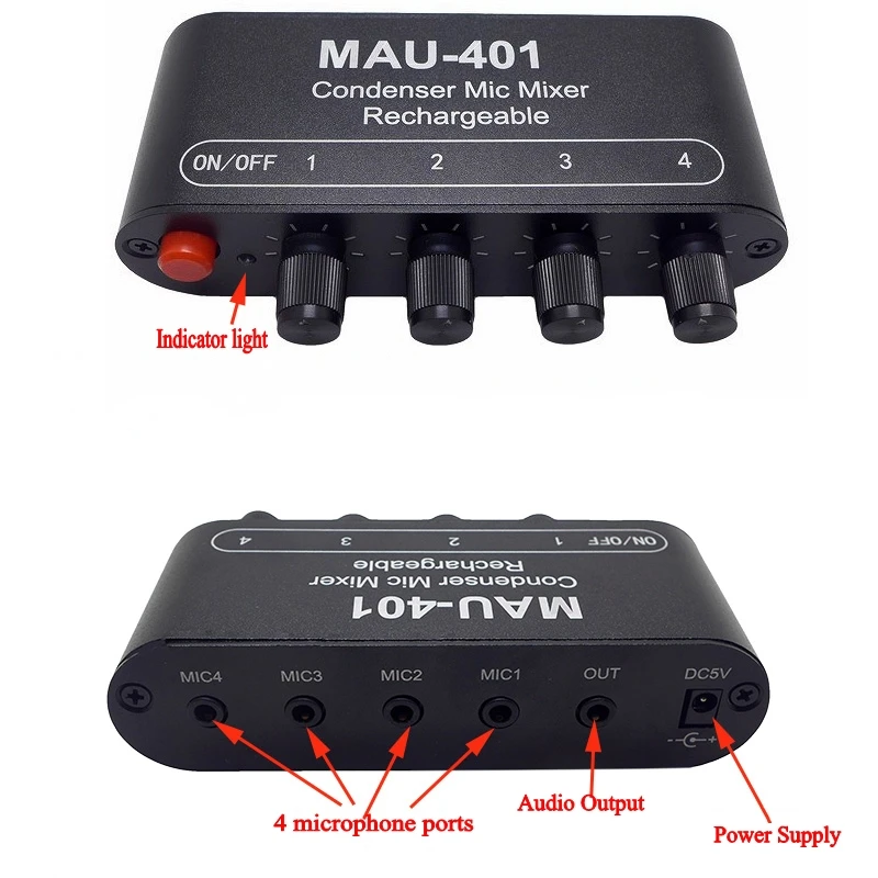 Stereo Audio 1 Output 4 Input Microphone Condenser Mic Mixer Extender Board Sound Diy Headphones Amplifier Mau 401 Aliexpress