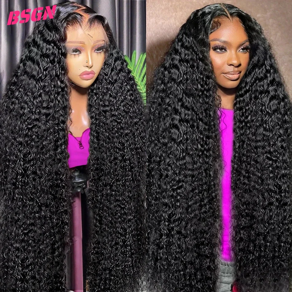 

30 32 34 Inch Kinky Curly 13x4 Transparent Full Lace Frontal Wig Malaysian Human Hair Wig Preplucked Wigs For Black Women