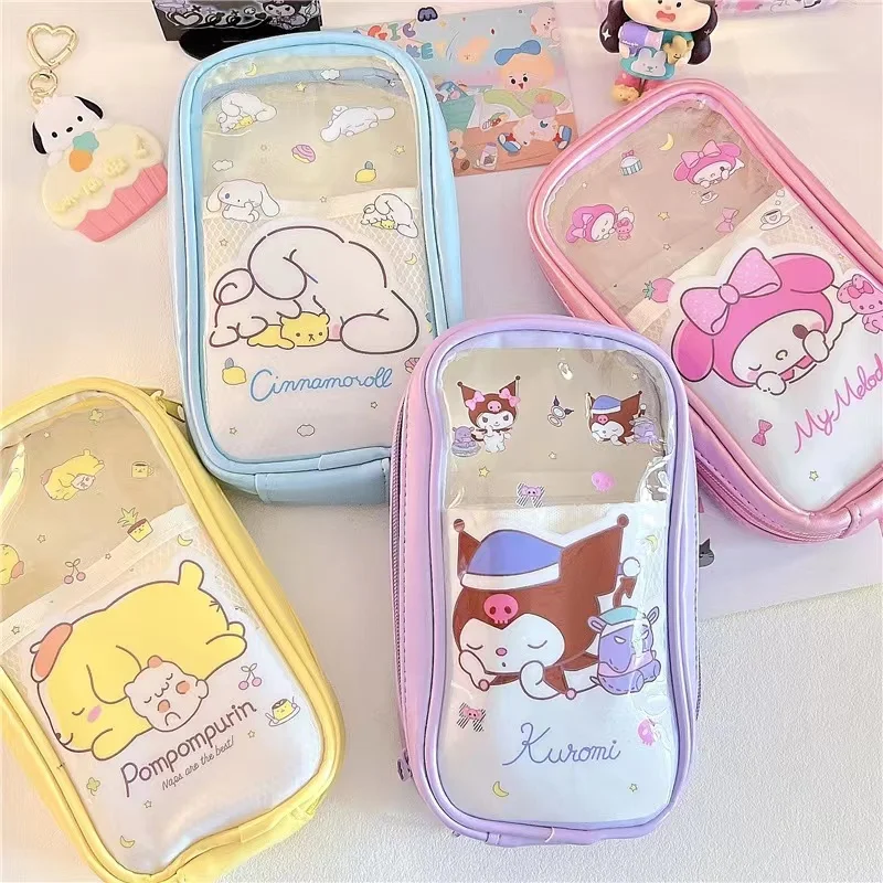 New Cinnamoroll Pencil Cases Sanrio Anime My Melody Kuromi Student Stationery Storage School Supplies Ins Kawaii Cute Gifts 12pcs anime kuromi pencils kawaii sanrio my melody cartoon stationery hb writing pen student school supplies toy christmas gifts