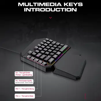 For Refer To Description 1 Handed Mechanical Keyboard Programmable Mobile Phone 1 Handed Keyboard Professional Game Keypad 5