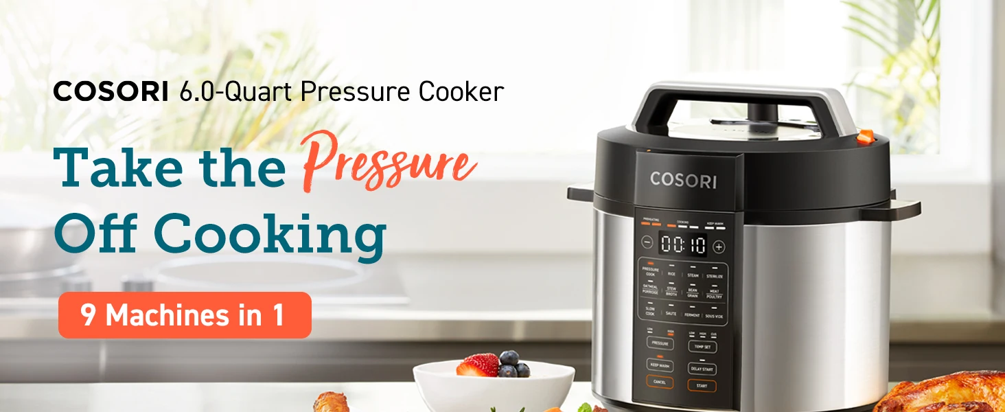 Description Picture 4 of itemElectric Pressure Cooker 6 qt, 9-in-1 Instant Multi Cooker with Safer Venting Design, Rice Cooker, Slow Cooker, Sous Vide