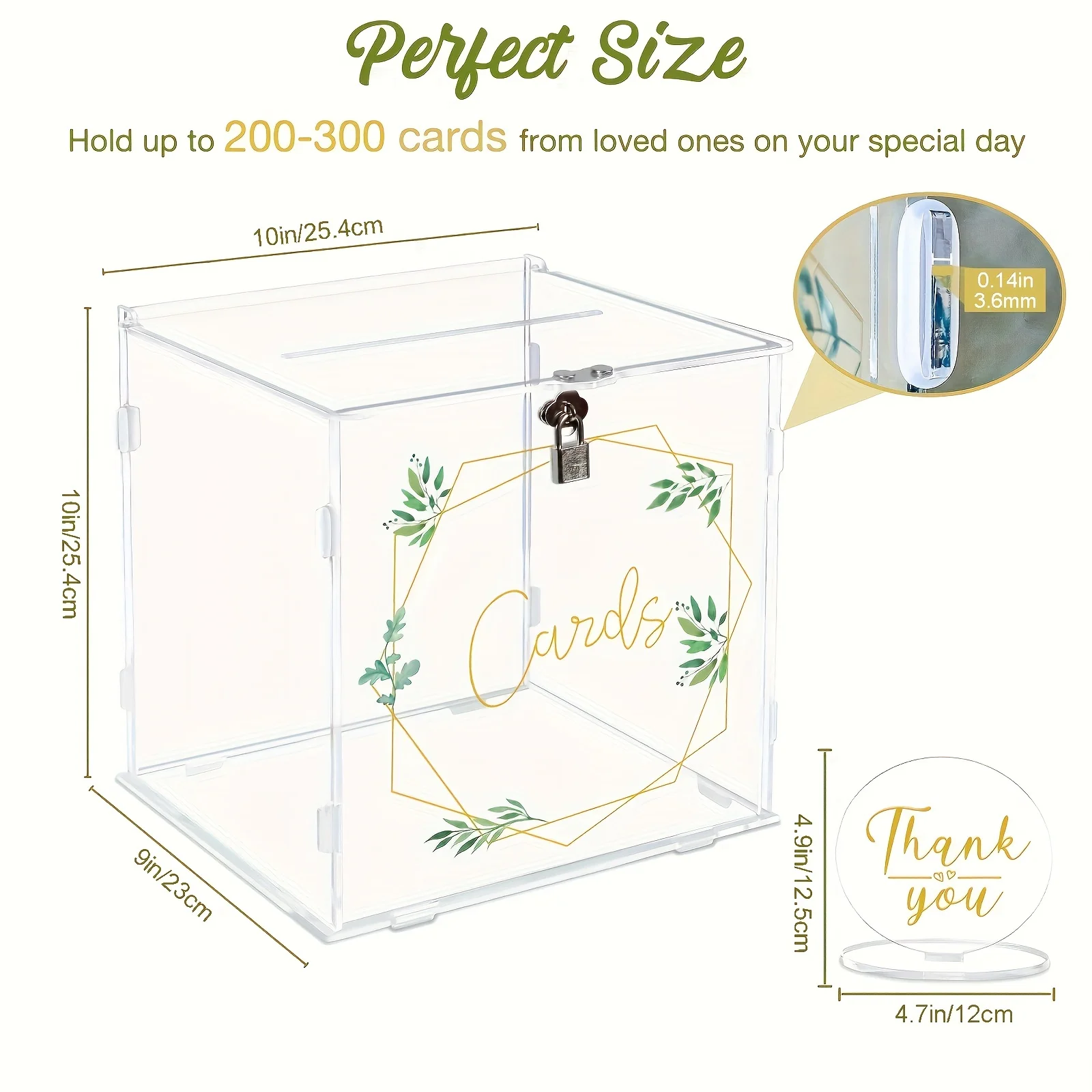 Acrylic Wedding Card Box for Wedding Reception Money Boxes Acrylic Card Box for Party Anniversary Graduation Birthday acrylic card box