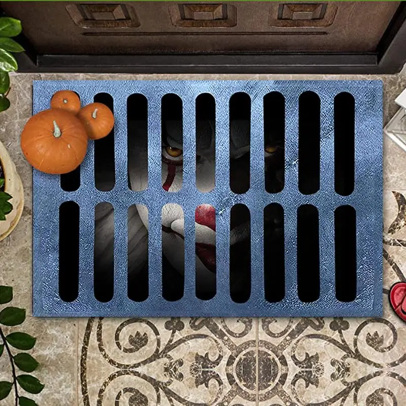 VIKAMA Halloween Horror Scare Ugly Floor Mat Entrance Bathroom Kitchen Washable Dirty Resistant Non-Slip Carpet floor mat