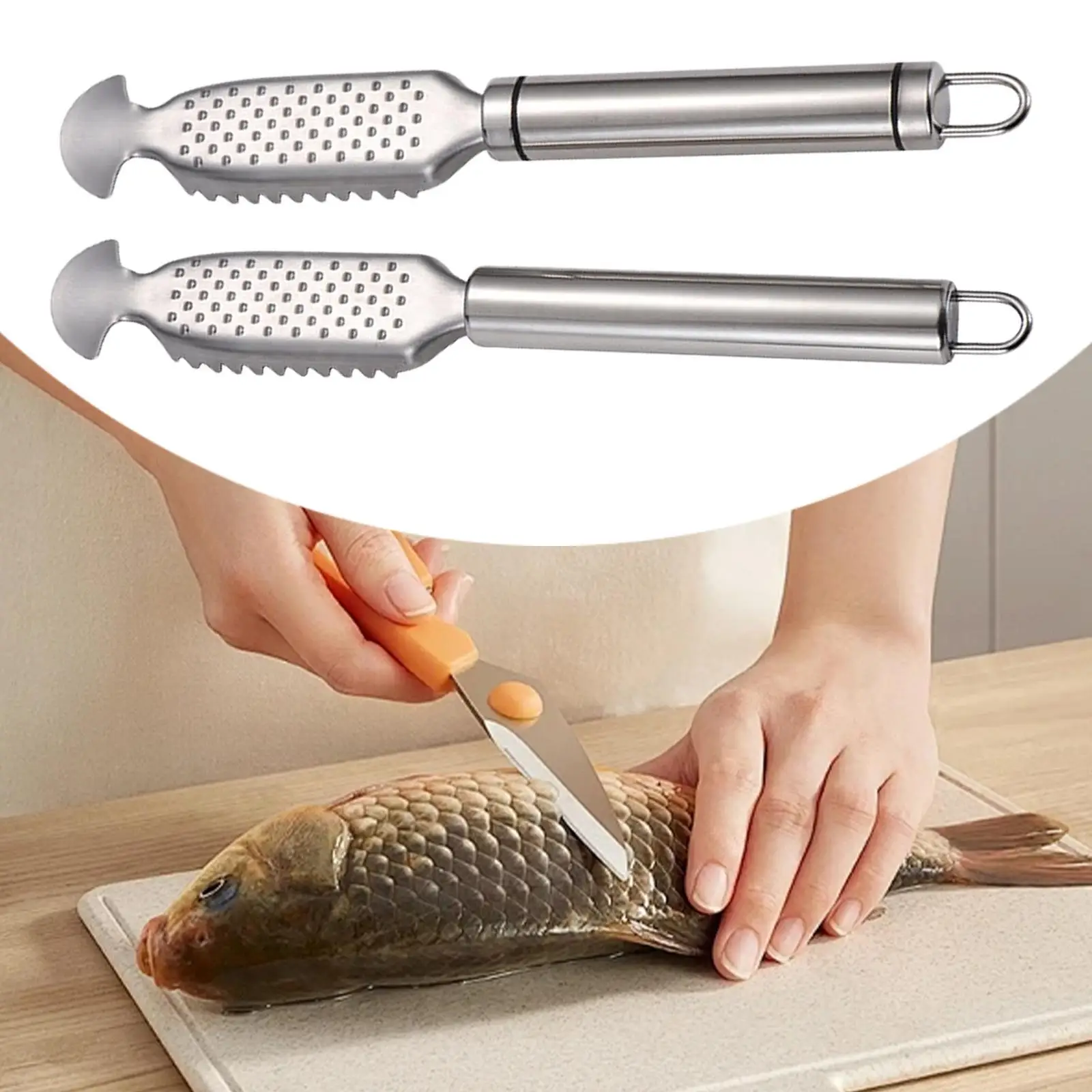 Scale Tool, Scale Remover, Seafood Tools, Manual, Comfortable Handle, Descaler, Stainless Steel Tool for The Kitchen