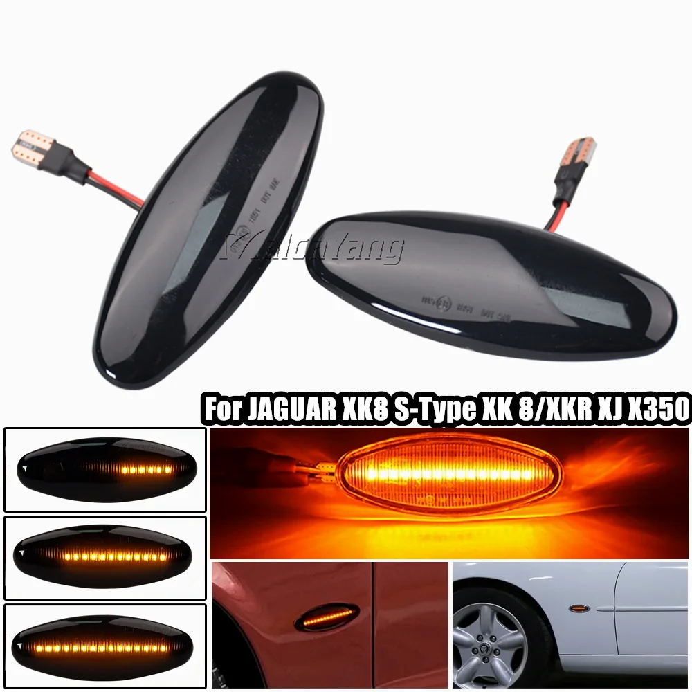 

2 шт., светодиодные динамические Боковые указатели поворота для JAGUAR XK8 1997-2006 S-Type 99-07 XK 8/XKR 1996-2005 XJ X350 2003-2006